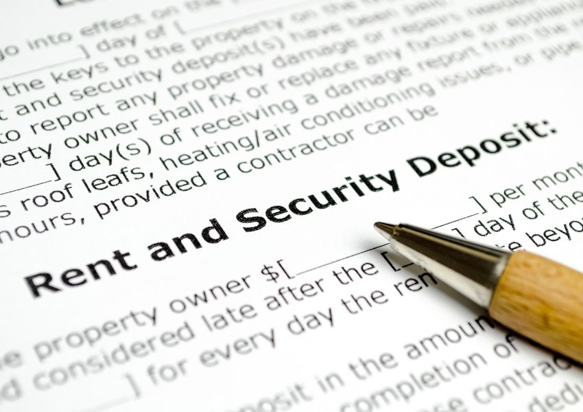 document-with-the-words-rent-and-security-deposit-on-it