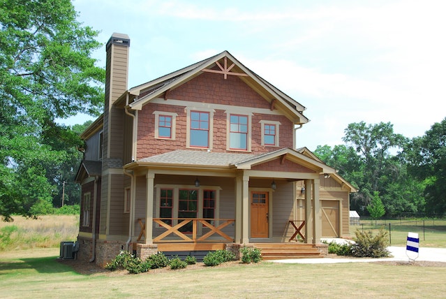 house alone among green