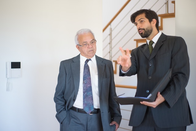 real estate expert conducting a property viewing