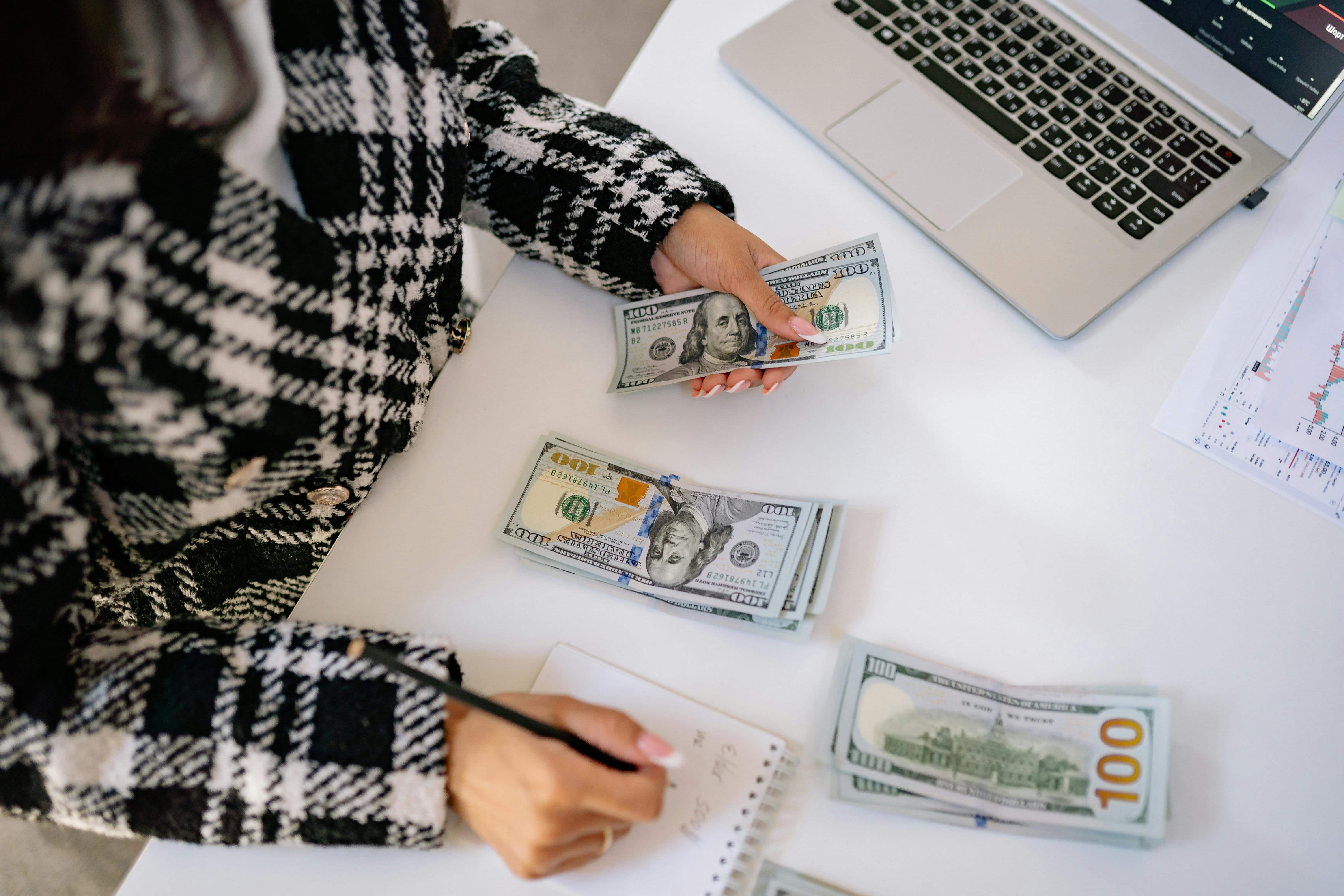 person counting cash